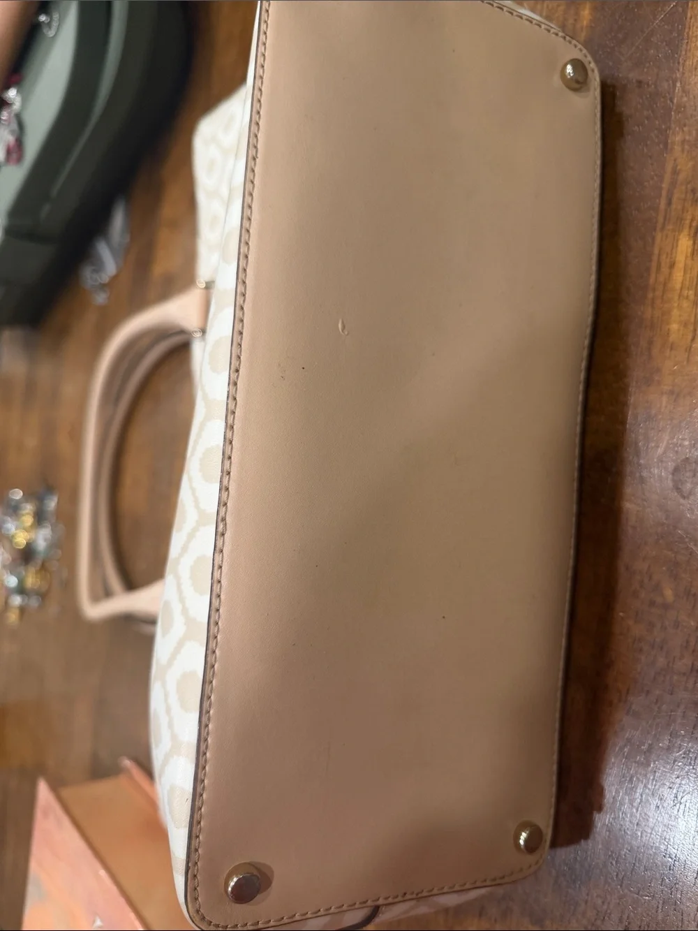 kate spade Cream and Light Tan Patterned Tote
